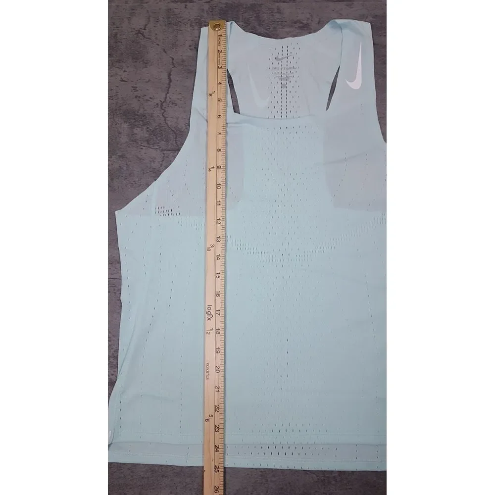 NIKE Dri-FIT ADV AeroSwift Racing Running Singlet Tank Top Mens MEDIUM Jade ice - Picture 8 of 8